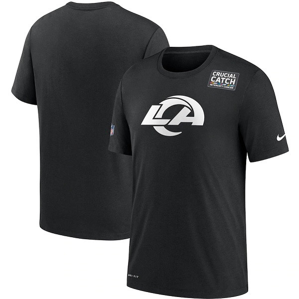 Men's Los Angeles Rams Black Sideline Crucial Catch Performance T-Shirt 2020